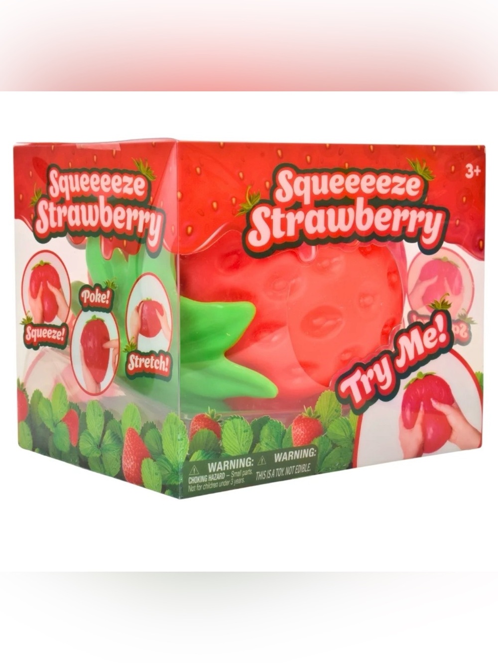 Squishy Extra Large Strawberry 6” Giant Stress Ball Fidget Sensory Jumbo Toy NIB